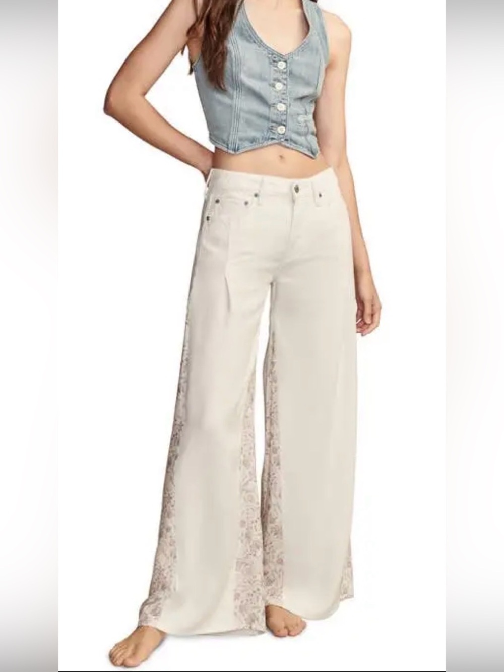 LUCKY BRAND
Floral Inset Palazzo Jeans